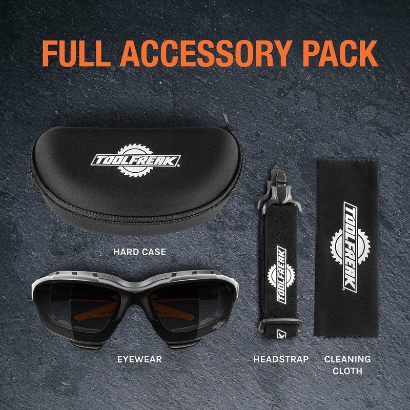 ToolFreak Spoggles - Safety Glasses & Protective Goggles Combination Smoke