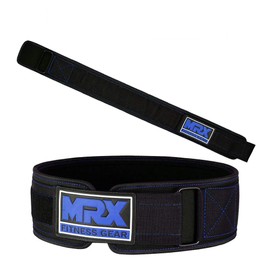 MRX Weight Lifting Belt - 4 Inches Wide 8mm Thick Padded Back Support with Flexible Ultralight Foam Powerlifting Belts Heavy Duty Deadlifts Workout Squats Exercise & Lifting Belt for Men & Women