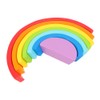 Wooden Rainbow Colored Arch Bridge Building Blocks DIY Assembly Educational