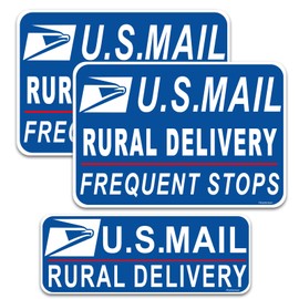 Delivery Driver Magnetic - 3-Pack Rural Delivery Carrier Magnets Bumper Sticker Set - Reusable and Removable Magnets for Car,SUV,Trucks - Reflective Waterproof - 11.8×4 inch(US MAIL-BLUE)