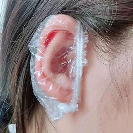 LeTradeJP Disposable Ear Caps 100pcs Ear Cover Bathing Hair Wash Dyeing Perm Ear Protection One Size Unisex (White)