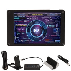 Computer Temp Monitor 3.5 Inch Theme Editor Adjustable Brightness PC CPU Data Monitor for GPU RAM Internet Weather