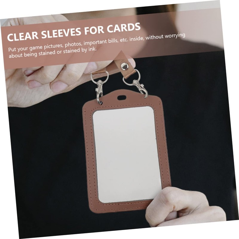 CAXUSD 2pcs Vertical Id Card Holder Clear Sleeve Anti-Scratch Working