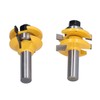 2Pcs 1/2in Shank Router Bit Woodworking Cabinet Door Carbon Steel