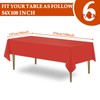 XHDA 6 Pack Red Party Table Cloth 54" x 108",