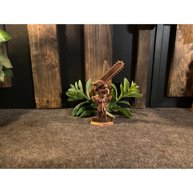 Unbranded Chainsaw Man Statue 7inches Copper Finish