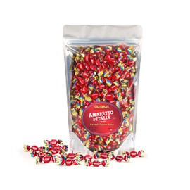 GLITTERATI Amaretto D'italia, Original Italian Miniature Hard Candies, Deluxe Quality, 1 lb. (400 Individually Wrapped Pieces Approx.), Net Wt. 14 oz., 397 g.