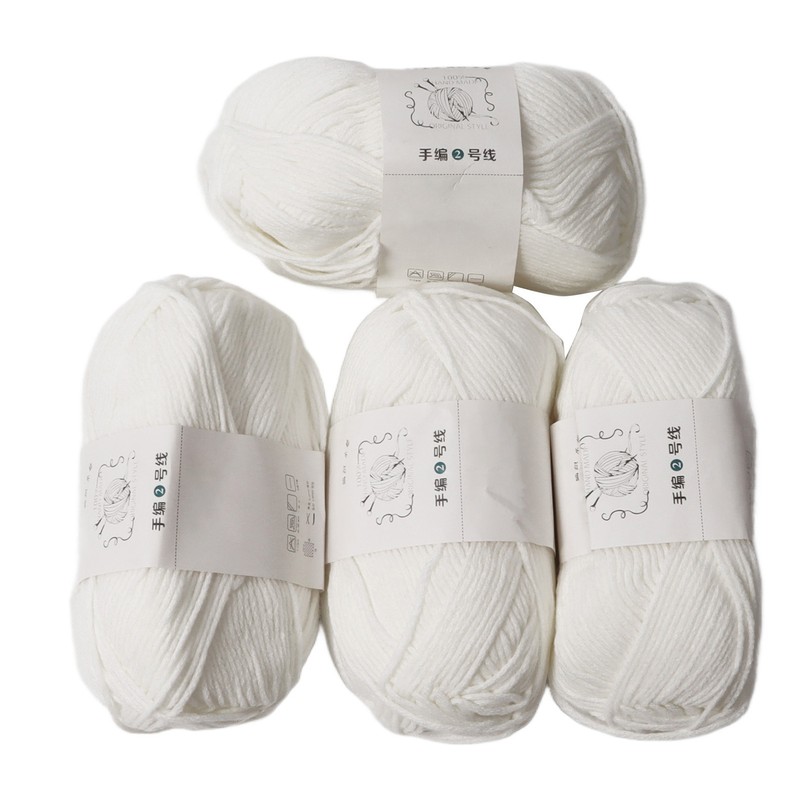 4Pcs Cotton Yarn 3mm Pure Elegant Color Soft Elastic Skin
