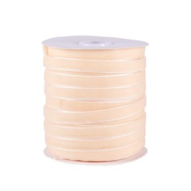 Pandahall 50 Yards Velvet Ribbon 3/8 inch Single Face Satin Ribbon Roll Decorating Lace Trim for Gift Package Wrapping Hair Bow Clips Making Bisque Color