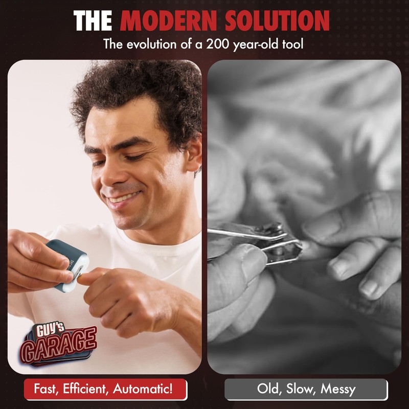 The Buffer - Automatic Nail Clipper for Men, Portable, Rechargeable,