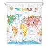 Riyidecor Kids World Map Shower Curtain for Bathroom Decor 60Wx72H