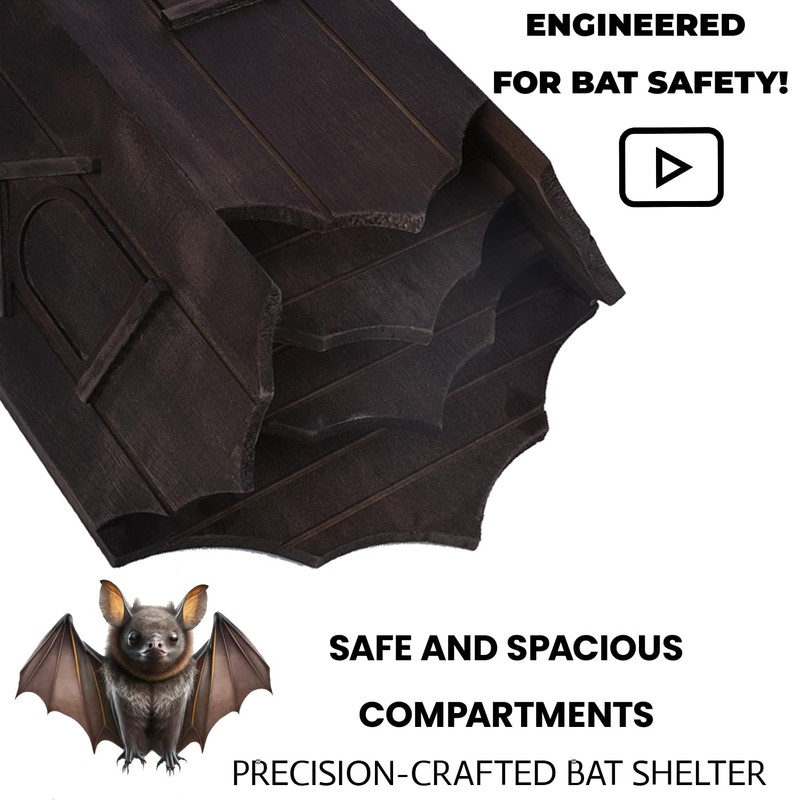 Eco-Friendly Wooden Bat House| Handcrafted Cedar Bat Shelter | Wildlife