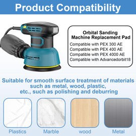 2pcs 5 Inch 8 Hole Buffing Random Orbital Sander for Bosch PEX 300 PEX 400/4000 AE, 125mm Replacement Orbit Sanding Pads, Round Hook and Loop Backing Pad for Sander Pads, High Speed Polishing