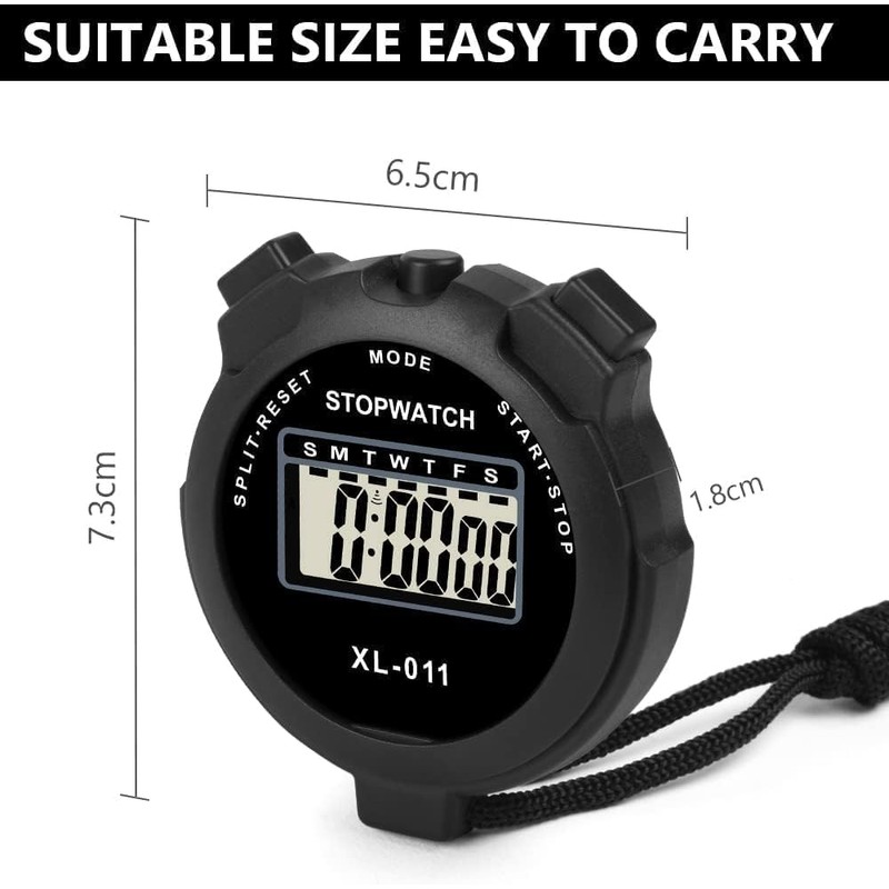 Sports Stopwatch Timer, Multi-Function Digital Stopwatch Large Display with Countdown