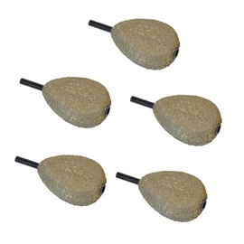 5 Pcs Carp Fishing Weights Sinkers 2 oz Flat Pear Inline Sand Color Material Lead Equipment Accessories Gear Tackle Kit Coated Tapered Ideal for Surf Fishing Pier Bank Fishing Saltwater