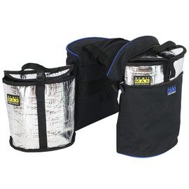 TrailMax Large Horn Saddle Bags; Horn Saddle Bags for Horses; Trail Riding Saddle Bags for Western & Endurance Saddles; Double-Stitched, 600-Denier Poly Saddle Bags; Blue Piping