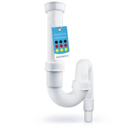 Bächlein Flexible Pipe Siphon for Kitchen Sink, Odour Trap without Device Connection, Siphon for the Kitchen Sink, Made in Germany