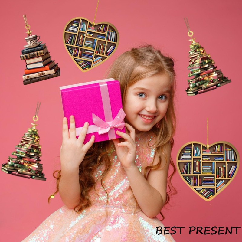 3PCS Book Christmas Tree Ornaments Christmas Ornaments For Book Lovers,
