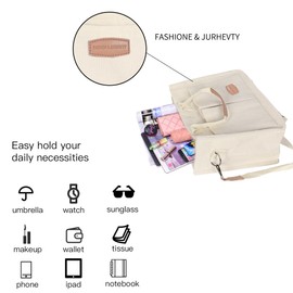 JurHevty Womens Corduroy Tote Bag with Pockets Fashion Crossbody Bag Cute Handbag Charm Satchel（White）