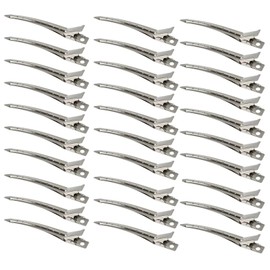 Jotia 30Pcs 9cm Duckbill Mouth Clips Alligator Clips, Duck Bill Hair Clips Metal Alligator Curl Clips with Holes, Duck Bill Clips Hairdressing Salon Hair Grip