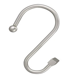 Gracelife Shower Curtain Decorative Hook Modern Square T Bar Shape Shower Hooks Hangers Rust Proof Shower Curtain Rings for Bathroom (Nickel)