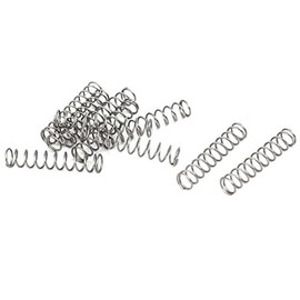 sourcingmap Compression Spring,304 Stainless Steel,4mm OD,0.4mm Wire Size,20mm Free Length,Silver Tone,10Pcs