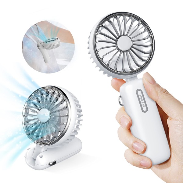 Handheld Fan, 4,800 mAh, Large Capacity, Handy Fan, Up to 25 Hours of Continuous Operation, 20 dB Silent, Portable Fan, 3 Adjustable Airflow, USB Rechargeable, Lightweight and Convenient, For Companies, Schools, Indoors, Commutes, Outdoors, Heatstroke Pr