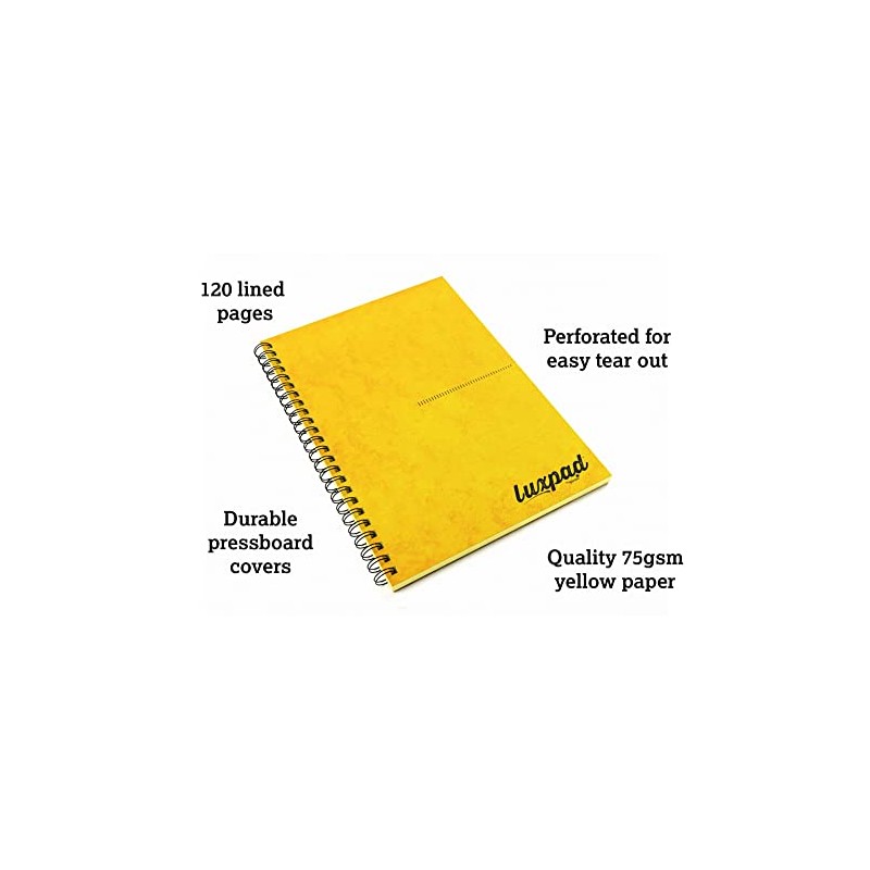 Silvine Luxpad A5 Memory Aid Yellow Paper Notebook - Lined