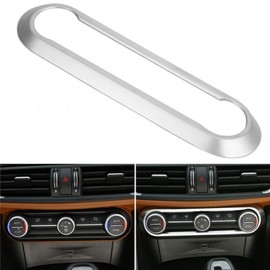 TOYCIDFG Center Console Air Conditioner Control Frame Cover Trim for Alfa Romeo Giulia Stelvio 2017-2019, Car Decoration Accessories (Silver)
