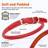 Dogline Soft and Padded Rolled Round Leather Collar for Dogs