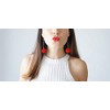 Flairs New York Faux Fur Pom Pom Drop Dangle Earrings