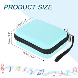 sourcing map Guitar Picks Holder Box Artificial PU Leather Acoustic Electric Guitar Pick Case Bag Light Blue