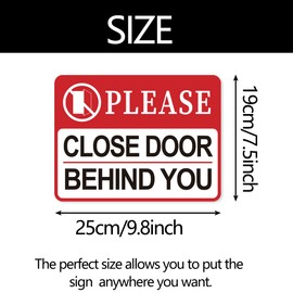 Please Close Door Behind You Sign, Self Adhesive Weatherproof Vinyl Close The Door Stickers, Keep Closed Sign for Home Office Business Hospital Restroom School