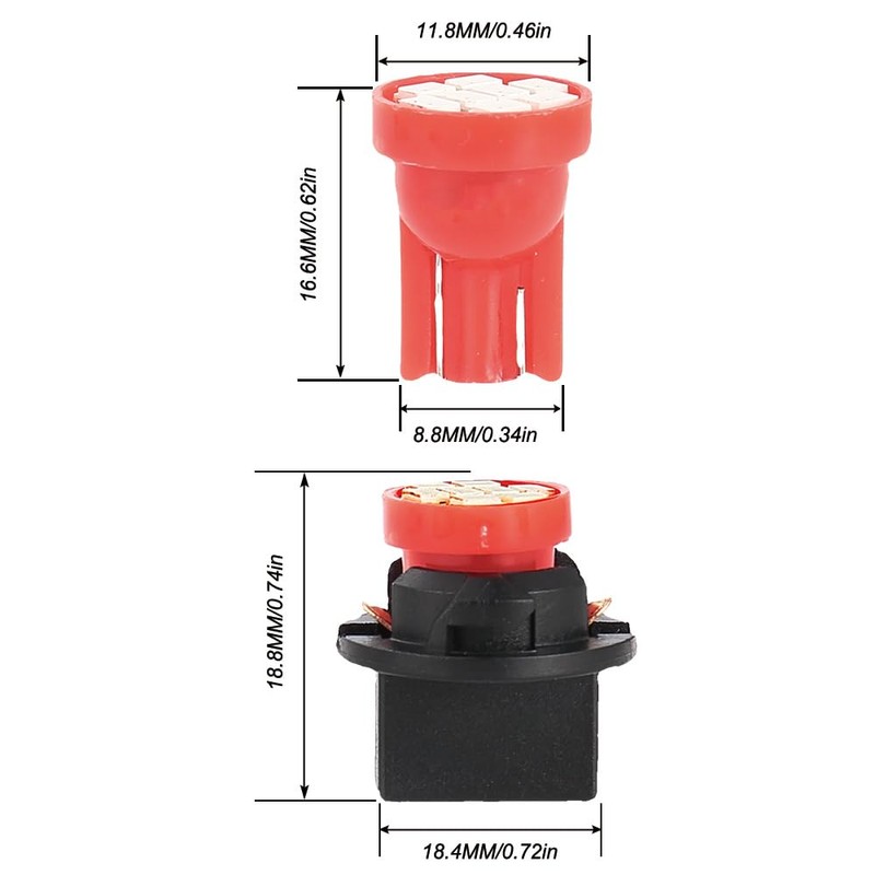 GLOFE T10 194 168 Dash Instrument White LED Light Bulbs