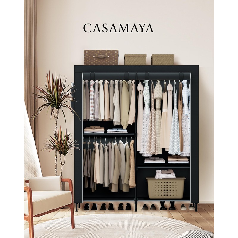 CASAMAYA Clothes Rack, Portable Closet, 54.7 Inch Large Capacity Wardrobe
