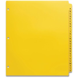 Avery Heavy-Duty Plastic Industrial Dividers, 26 A-Z Tabs, Yellow (23081)
