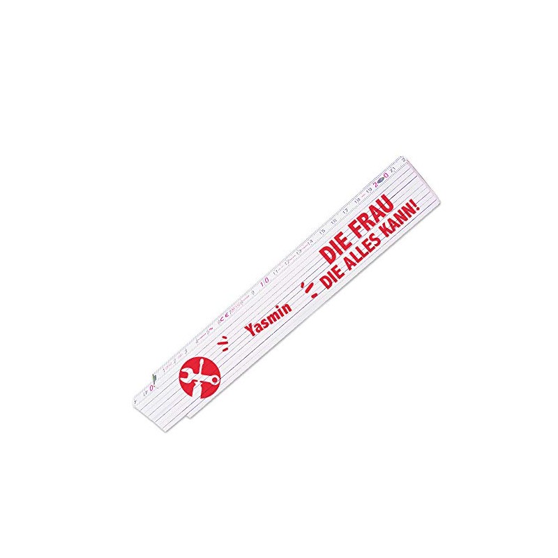 Folding ruler with name Yasmin and motif – The woman