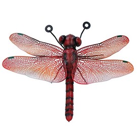 AB Tools Small Metal Red Dragonfly Garden/Home Wall Art Ornament Gift 7x22x31cm