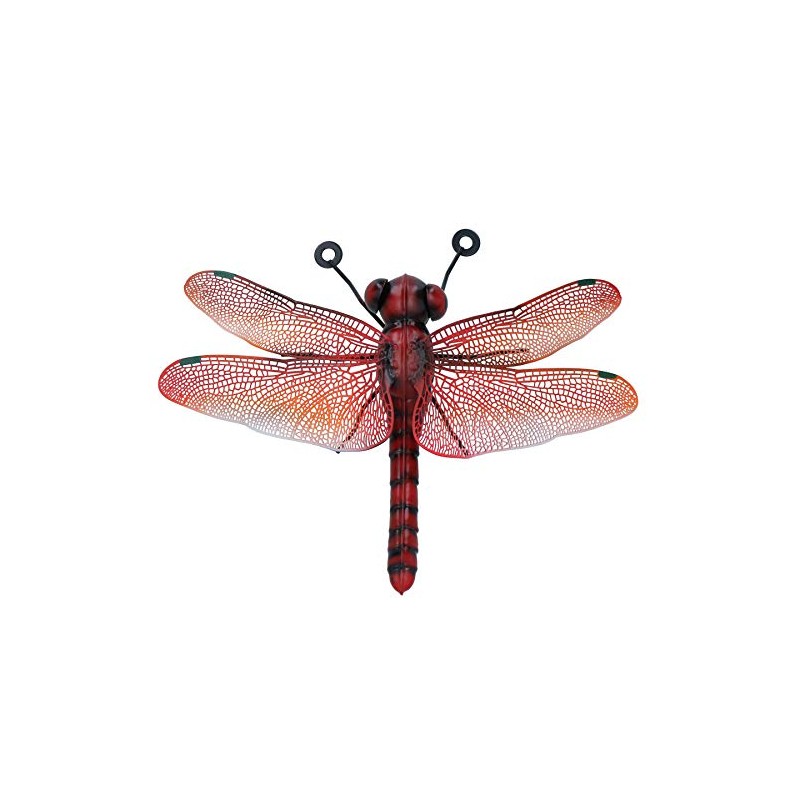 AB Tools Small Metal Red Dragonfly Garden/Home Wall Art Ornament