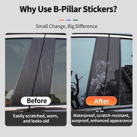 2PCS Car B-Pillar Sticker Decal Set, 12"x21.5" Gloss Vinyl Wrap, Waterproof Vehicle Door Pillar Decoration with Squeegee for Easy DIY Install (Flag Classic)