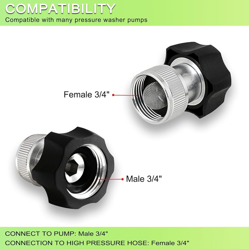 Electric Pressure Washer Coupler, Garden Hose Adapter,3/4inch Pressure Washer Metal