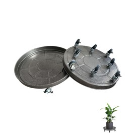 LeafLassie Heavy Duty Plant Caddy with Wheels 20 Inch, 360° Caster, Outdoor Rolling Plant Dolly That is Not Easily Rusted, Indoor Metal Plant Cart with Rollers, Plant Pot Trolley, Silver 2 Pack