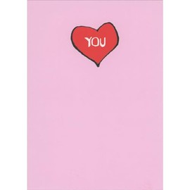 Sellers Publishing RSVP White Lettered 'You' Inside Red Heart on Pink Background Humorous/Funny Sweetest Day Card
