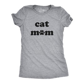 Womens Cat Mom T Shirt Funny Pet Animal Lover Kitty Novelty Tee Funny T Shirts Mother's Day Tops for Women Cool Cat Top Women's Novelty Tees Light Grey XL