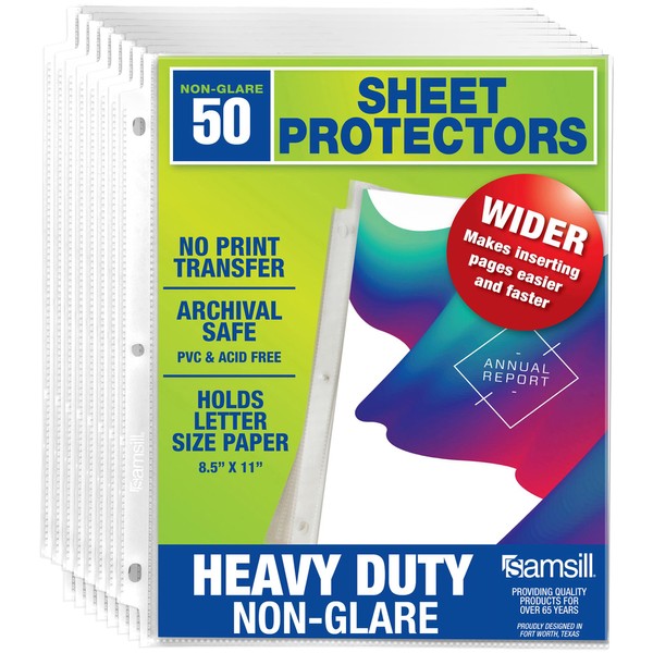 Samsill Heavy Duty Sheet Protectors 8.5 x 11 Inch, Page
