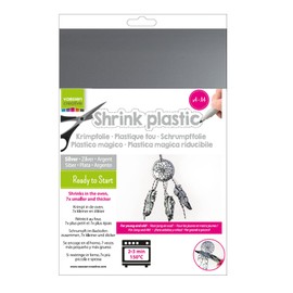 Vaessen Creative Shrink Plastic, Silver, 4 Sheets, 21 x 30 cm, Fun Arts and Crafts Projects for All Ages