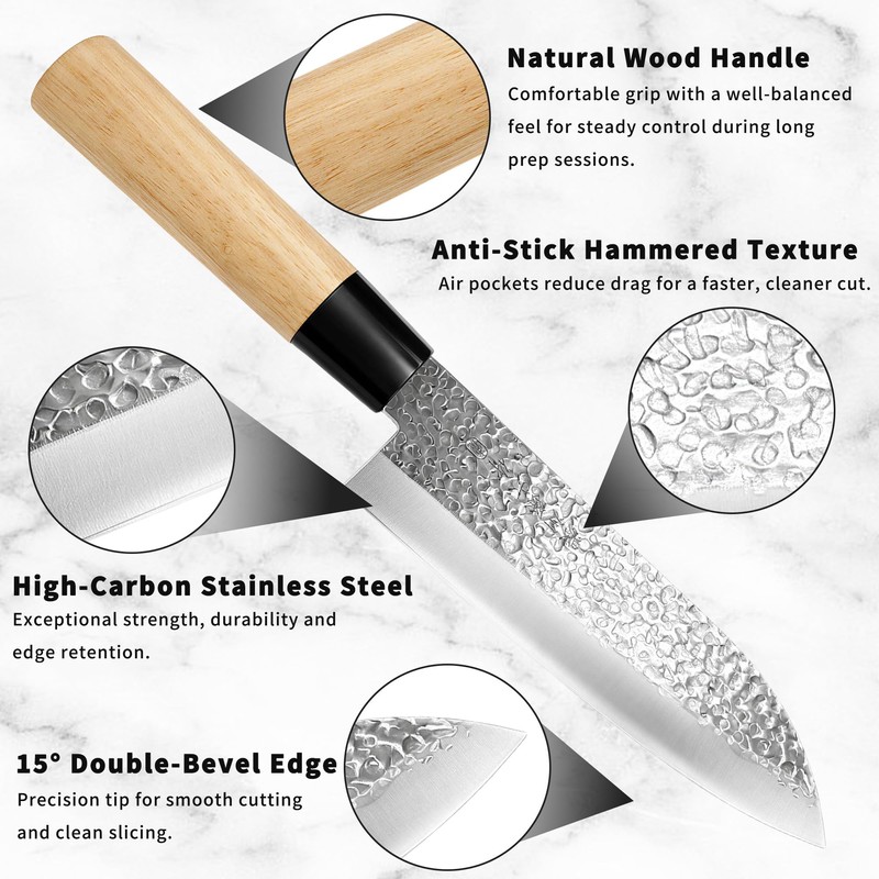 6.7" Santoku Knife, High Carbon Stainless Steel, Made in Japan
