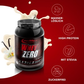 IronMaxx Whey ZERO Whey Protein Powder 908g Vanilla - Sugar-free high protein shake with approx. 82% protein, contains all 8 essential amino acids