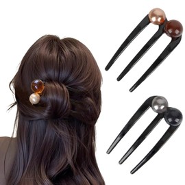 JUJUGO Hair Comb, Night Wrap Comb, Set of 2, with Ball Ornaments, 3 Legs, Hair Stick, Hair Accessories, Hair Clip, Kimono, Yukata, Wedding, Graduation Ceremonies, Recitals, Coming-of-Age Ceremonies