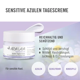 ARYA LAYA Sensitive Azulen Day Cream, 50 ml: Helps the skin back into balance, against redness, itching and inflammation, for sensitive, slightly irritated and dry skin